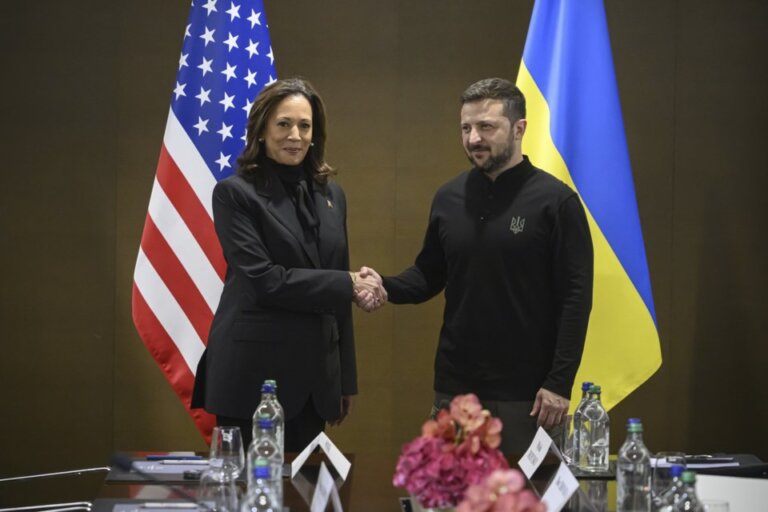 The US supports ‘a just and lasting peace’ for Ukraine, Harris tells Zelenskyy at Swiss summit