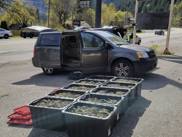 Police stop van packed with 10 totes of cannabis in Fraser Canyon